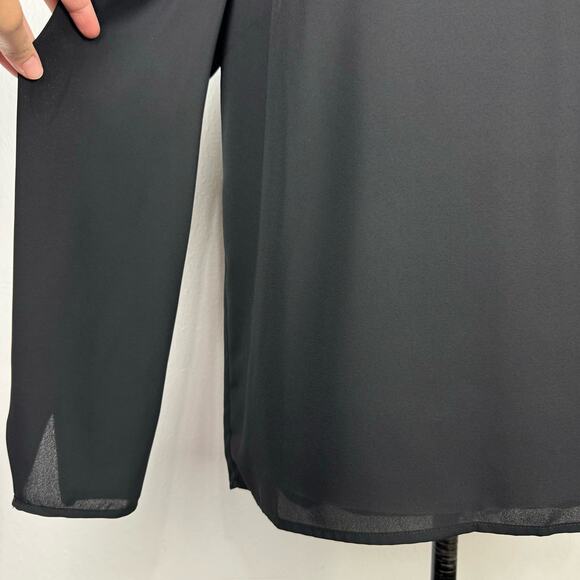 1.State | NWT Winter Garden Rich Black Cold Shoulder Lightweight Flowing Blouse - Picture 8 of 12